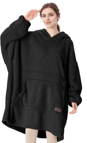 Miniatura 9 de Catalonia Sudadera extragrande tipo manta con capucha, sudadera de forro polar para descansar, regalo para adulto, mujer, hombre, niños, esposa