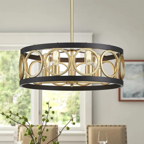 Miniatura 16 de XINGQI Candelabro moderno de 3 luces, lámpara colgante de 13", altura ajustable, accesorios de iluminación para comedor, dormitorio, sala de estar