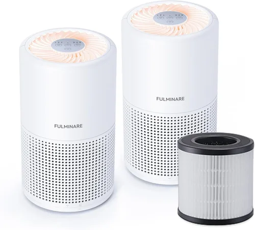 FULMINARE Purificadores de aire para dormitorio H13 True HEPA filtro de aire, limpiador de aire silencioso con luz nocturna, purificador de aire