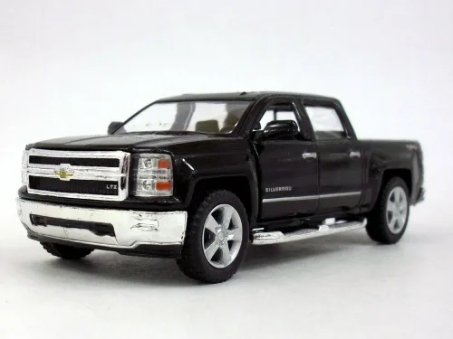 Miniatura 6 de KiNSMART 2014 Chevrolet Silverado LTZ Crew Cab 4x4 1:46 Escala 5" Modelo de Metal Fundido a Presión Camión de Juguete de Camioneta (Edición Policía)
