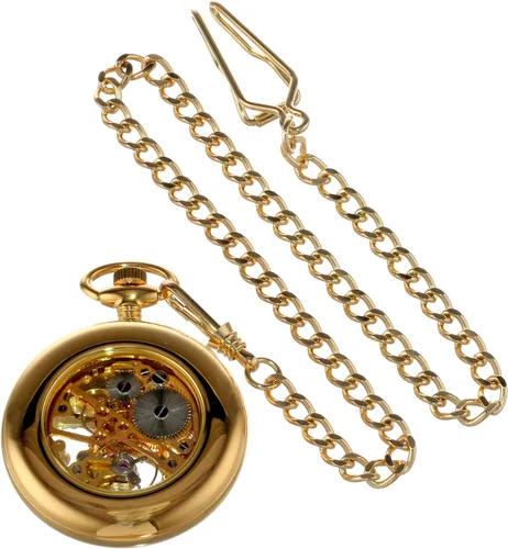 Miniatura 2 de Charles-Hubert, reloj de bolsillo mecánico de cara abierta chapado en oro Paris, Oro, Mecánico
