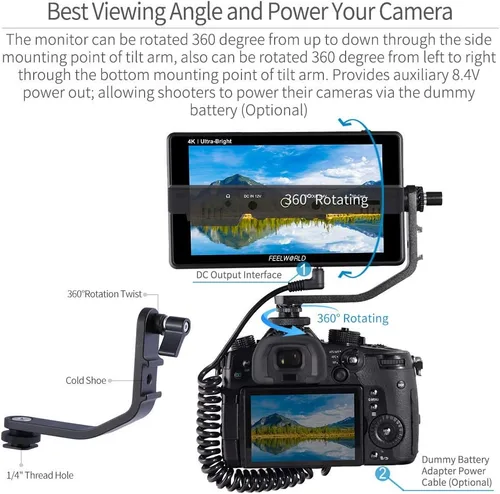 Miniatura 7 de FEELWORLD LUT6S 6 pulgadas SDI 2600nits HDR 3D LUT pantalla táctil DSLR Cámara Monitor de campo con forma de onda VectorScope histograma 3G SDI 4K