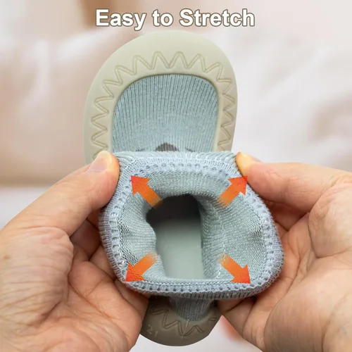 Miniatura 3 de 2 pares de zapatos antideslizantes estilo caroon para bebés, zapatos para niños y niñas, zapatos para caminar, zapatos de goma suave con pantuflas