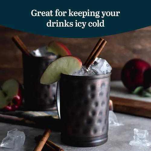 Miniatura 4 de Libbey Tazas Moscow Mule de 14 onzas con asa, acabado martillado, juego de 4 tazas de cobre para beber té helado, agua y más cobre bronceado