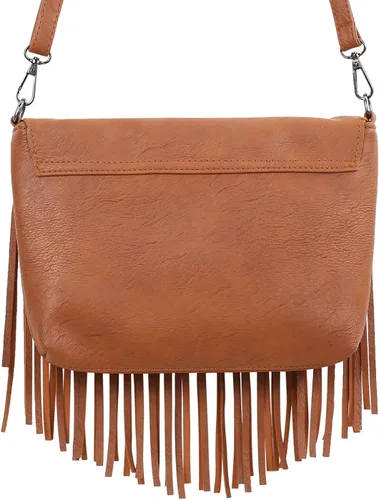 Miniatura 7 de HDE - Bolso de piel sintética para mujer, diseño de flecos