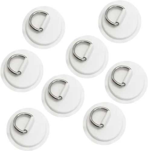 JuneKooler - 8 piezas de anillos en D de acero inoxidable para barco inflable, parche de anillo en D de sup, parche de anillo D para kayak, parche