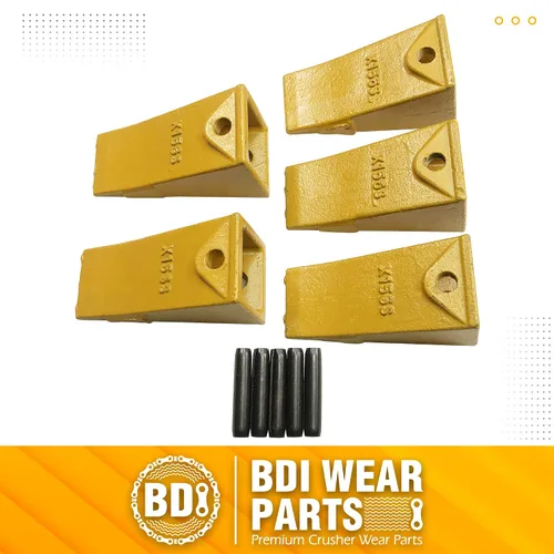 Miniatura 5 de Paquete de 5 dientes de cucharón de retroexcavadora X156S con pasadores para minicargadora y cucharones para minicargadora (5 unidades)