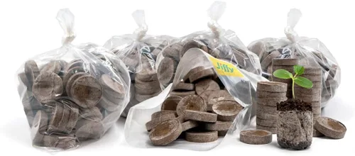 Miniatura 12 de 100 unidades - Jiffy 36 mm de pellets de turba y tierra para semillas, tapones para inicio de semillas: iniciador de semillas para interiores