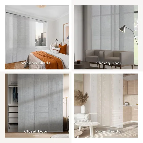 Miniatura 7 de GoDear Design - Persianas verticales ajustables para puertas corredizas, riel extensible de 45.8 a 86 pulgadas de ancho, cortinas de panel