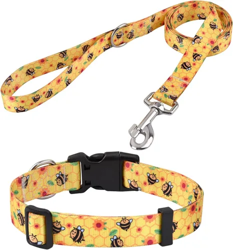 Miniatura 53 de Mihqy - Collar de perro, patrones geométricos florales, tribales, bohemios, collar de estilo étnico, suave y ajustable, para perros pequeños, Pink