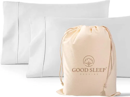 Miniatura 17 de Juego de 4 fundas de almohada estándar de 1000 hilos, 100% algodón egipcio, con algodón de fibra larga y tejido satinado, suaves y sedosas, como