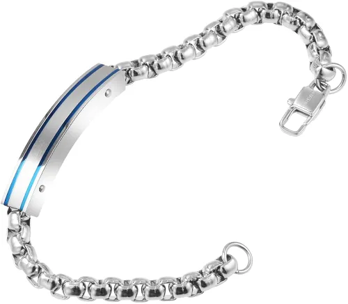 Miniatura 3 de Van Heusen Pulsera de identificación de cadena de acero inoxidable para hombre