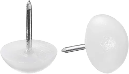 Miniatura 5 de uxcell Pies de muebles Uñas de plástico Glide Uñas Silla Patas de Mesa Protector Pad 0.551 in Dia Blanco 40pcs