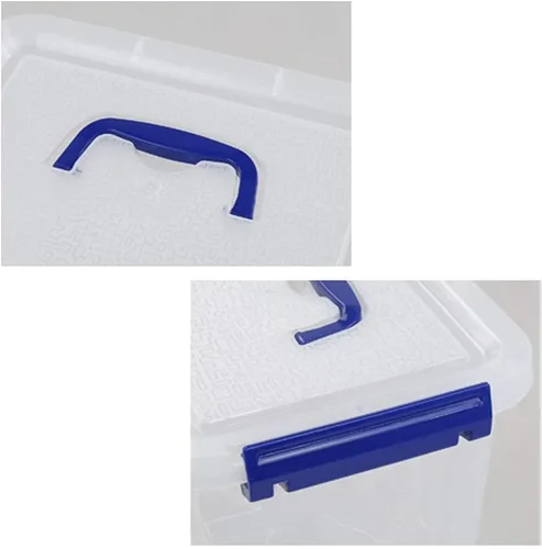 Miniatura 2 de Caja de almacenamiento transparente con tapa, cajas de plástico pequeñas de 6 litros, juego de 6