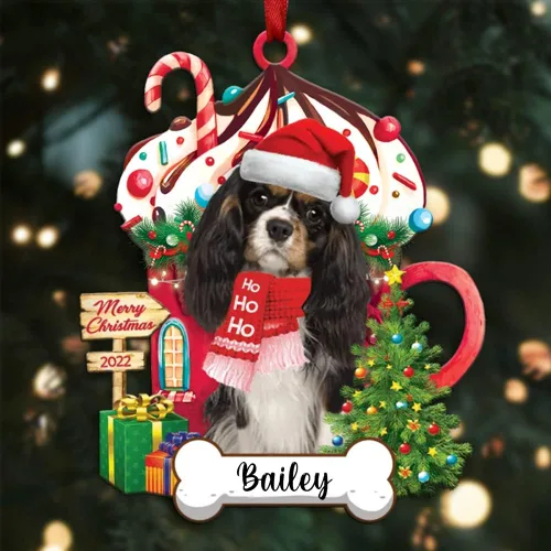 Miniatura 5 de Amantes de los perros de Navidad – Navidad de perros disponibles para muchos perros Shi Tzu – Adorno con forma personalizada, adorno de Navidad