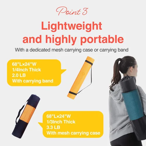 Miniatura 4 de Esterilla de yoga Primasole con correa de transporte para yoga, pilates, fitness y ejercicios en el suelo en casa y gimnasio, antideslizante, 9 gris
