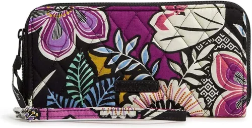 Miniatura 4 de Vera Bradley Pulsera de acordeón RFID de algodón, Kauai Floral, Kauai Floral