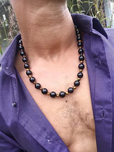 Miniatura 4 de Auras by Osiris Beaded Necklaces for Men Healing Crystal Protection Stone Mens Necklaces Handmade in USA by Master Shaman