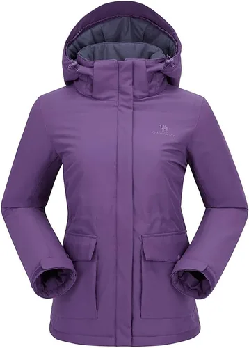 CAMEL CROWN Chaqueta de esquí impermeable para mujer, abrigo de invierno con capucha para lluvia, nieve, al aire libre, senderismo, montaña, Nieve