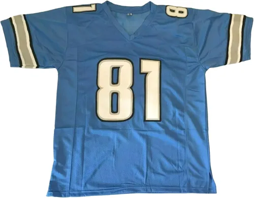 Miniatura 2 de Calvin Johnson Custom Jersey Cosido Azul Fútbol Nuevo Sin MarcaLogos