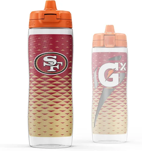 Miniatura 23 de Gatorade Gx NFL - Botellas antideslizantes para apretar, 30 onzas líquidas, sistema de hidratación Gx