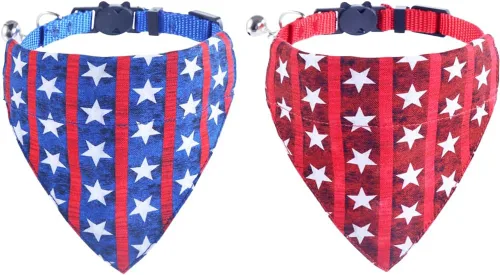 Miniatura 33 de Collares de gato KZHAREEN para Pascua, separables con bandana y campana, collar ajustable para gatito, perrito pequeño, niñas y niños Pascua-2