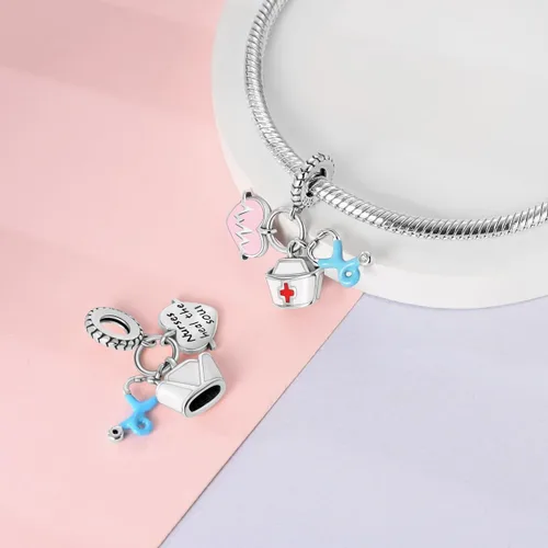 Miniatura 39 de Pandach Dijes colgantes de plata de ley 925 para pulseras y collares, dijes colgantes de Madonna con cuentas de girasol, joyería para mujer