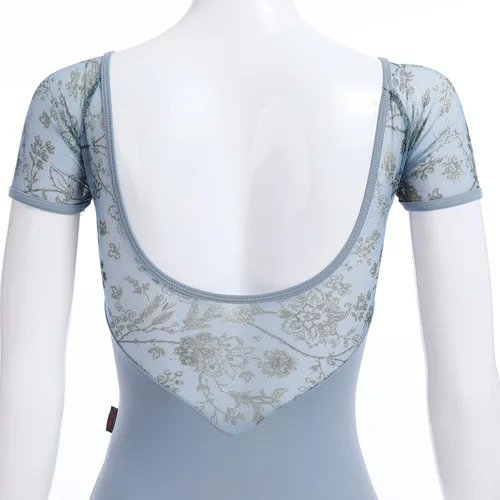 Miniatura 4 de AFAVOM Leotardos de ballet para mujeres adultas con estampado de flores de mariposa sin espalda, leotardos de gimnasia con brasier y prácticas