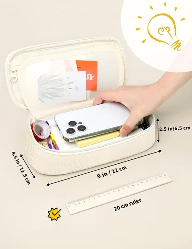 Miniatura 3 de Estuche Lindo para Lápices SUNEE, Funda Estética para Bolígrafos, Bolsa Grande para Lápices de Color con Cremallera, Almacenamiento y Organizador