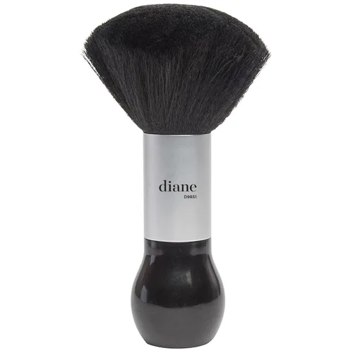 Cepillo para el cuello grande Diane D9851 de barbero con cerdas de nailon, color negro y dorado, L, Plateado