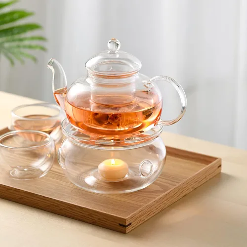 Miniatura 5 de CNGLASS Juego de 4 tazas de té de vidrio de doble pared, 5.1 onzas, tazas de té transparentes aisladas asiáticas, 5.1 fl oz, pequeña taza