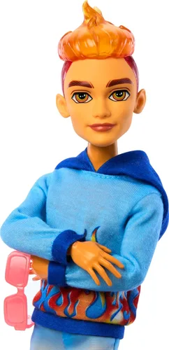 Miniatura 3 de Muñeca Monster High Scare-adise Island Heath Burns con Sudadera con Capucha de Llamas, Bañador y Accesorios de Playa como Gafas de Sol