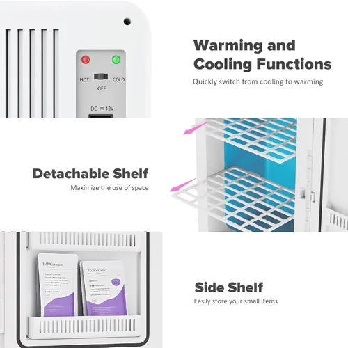Miniatura 9 de advwin Mini Refrigerador de 22L para Dormitorio, 30 Latas Enfriador y Calentador Portátil Refrigeradores Compactos con Alimentación CA/CC