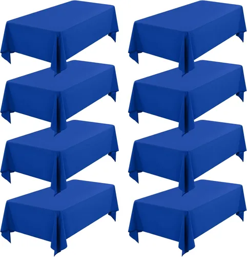 Miniatura 105 de Showgeous Paquete de 4 manteles rectangulares de poliéster de 60 x 102 pulgadas, resistentes a las arrugas, lavables, para bodas, mesas de comedor