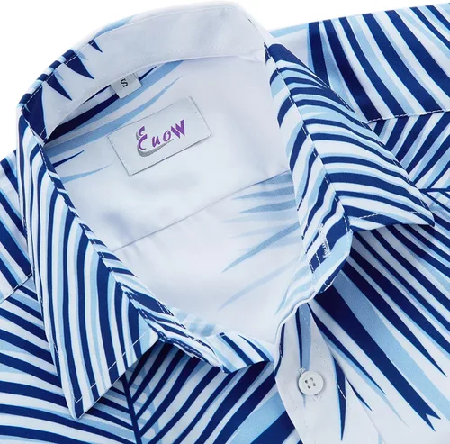 Miniatura 4 de EUOW - Camisa hawaiana de manga corta para hombre, con botones, de verano, para playa