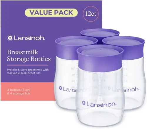 Miniatura 10 de Lansinoh Biberones de Almacenamiento de Leche Materna Paquete de 4 de 5oz Sin BPA y BPS Biberones de Alimentación de Bomba a Almacenamiento