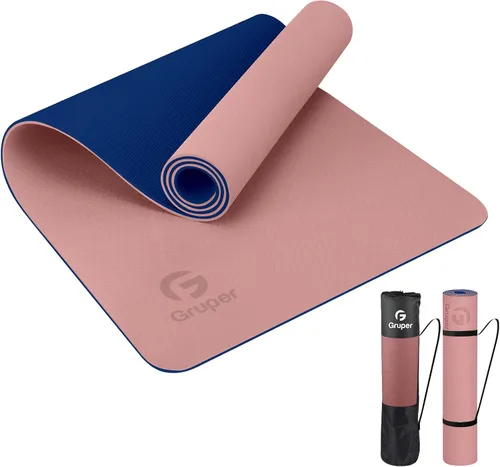 Tapete de yoga antideslizante, ecológico, con funda de transporte, tapete de yoga profesional para mujeres, tapete de entrenamiento para el hogar,