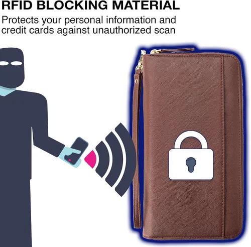 Miniatura 4 de Travel Document Organizer - RFID Passport Wallet Case Family Holder Id Wristlet