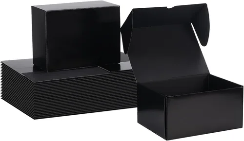 Miniatura 13 de Rempry Cajas de envío negras de 9 x 6 x 4 pulgadas, paquete de 20 cajas de cartón para pequeñas empresas, cajas de regalo para embalaje de envío