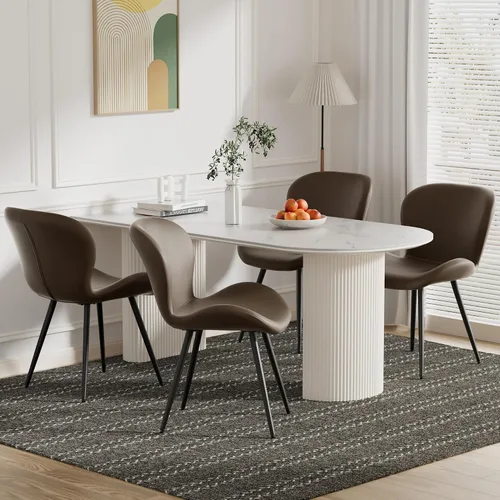 Miniatura 16 de Nalupatio Juego de 2 sillas de comedor, modernas sillas de comedor con respaldo cómodo, sillas de cocina tapizadas gruesas, 19 pulgadas de altura