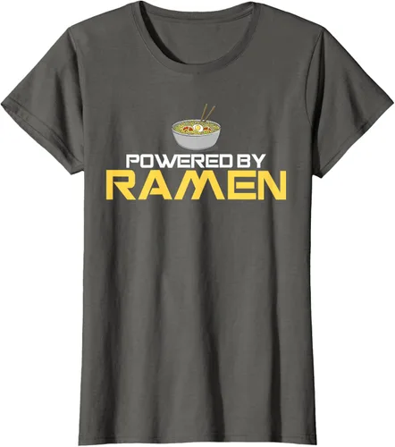 Miniatura 58 de Camiseta de fideos de anime japoneses Powered By Ramen, Negro, S