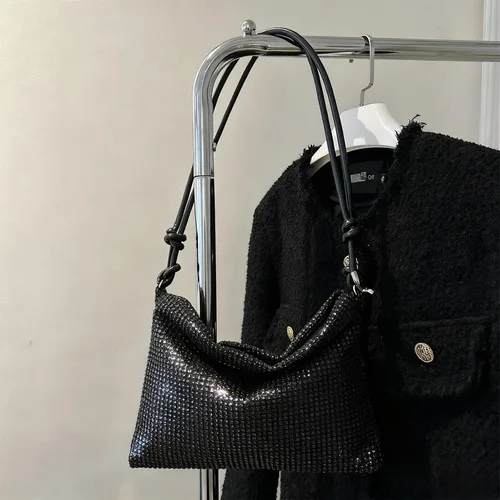 Miniatura 2 de Bolsos de noche para mujer, bolso cruzado elegante, bolso de mano para fiesta de boda Dorado