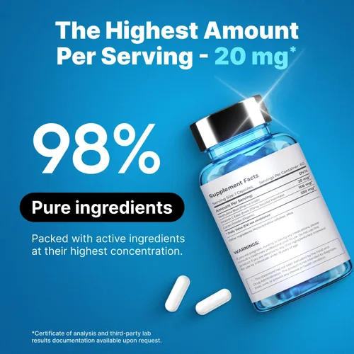 Miniatura 7 de Ultimate Methylene Blue Cápsulas para humanos 20 mg – Combustible de enfoque y vitaminas de memoria Grado farmacéutico de metileno azul 2%