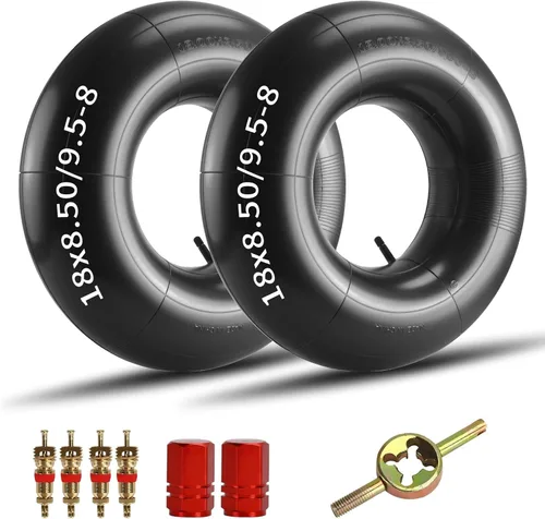 Tubo interior resistente de 18 x 8.50/9.50-8 con vástago de válvula TR-13 para ATV Quad 4 Wheeler Go Kart, tractor de césped, soplador de nieve,