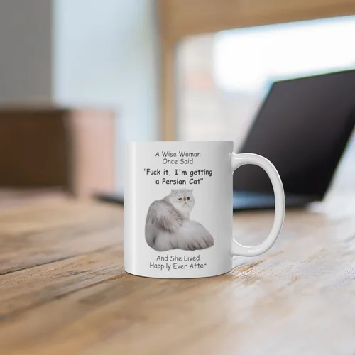 Miniatura 6 de Divertidos gatos persas blancos y grises regalos para mujeres, amantes de los animales, mascotas, mamá, día de la madre 2025 A Wise Woman Once Said