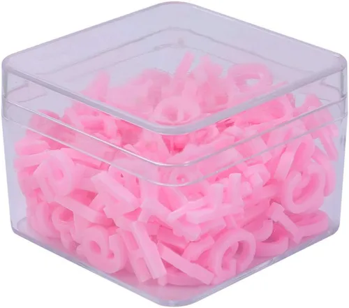 Miniatura 14 de Exceart 200 adornos de resina con parte trasera plana del alfabeto con caja de almacenamiento de plástico para manualidades, álbumes de recortes