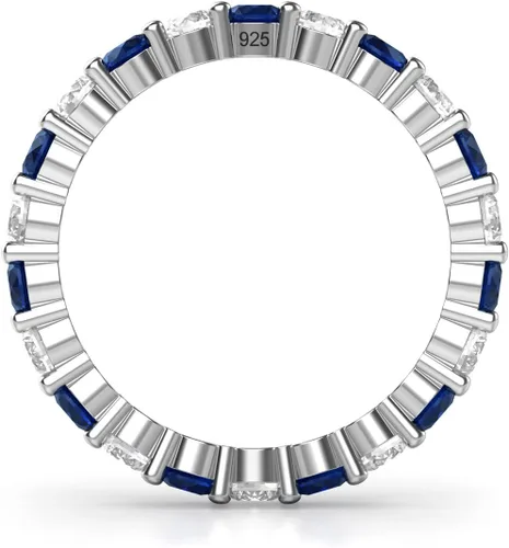 Miniatura 2 de Anillo de compromiso, alianza, 3.50MM de plata fina 925 Blanco y azul CZ Eternity
