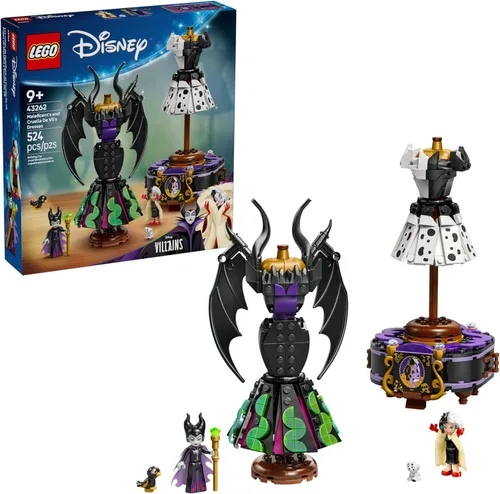 LEGO Disney Villanos Vestidos de Maléfica y Cruella de Vil Juguetes para Niños - Juguete de Construcción de Moda para Niñas y Niños, a Partir de 9