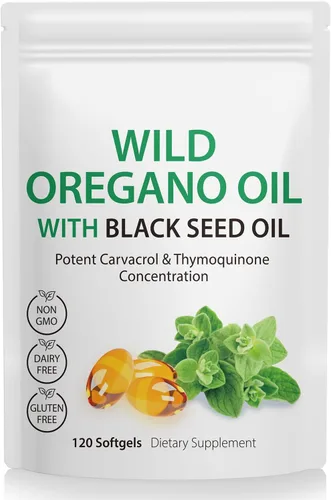 Miniatura 10 de 120 PIEZAS Aceite de Orégano con Aceite de Semilla Negra Aumenta el Sistema Inmunológico Cápsulas de Aceite de Orégano Orgánico, Clorofila