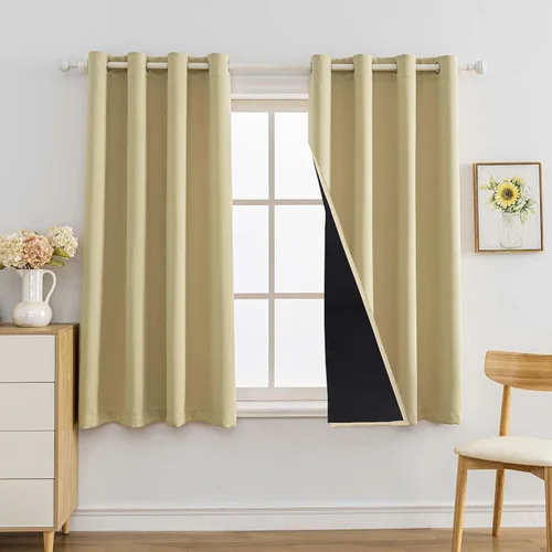 Miniatura 31 de Anytime Juego de 2 paneles de cortinas 100% opacas, con aislamiento térmico para dormitorio, paneles de sombreado completo